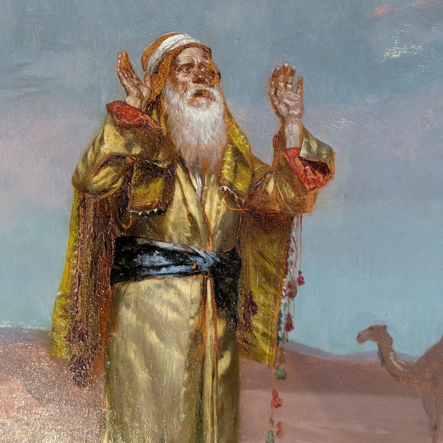 "Praying in the Desert" by Rudolph Ernst, 19th Century Oil on Panel, 12.75" x 9.25" image 3