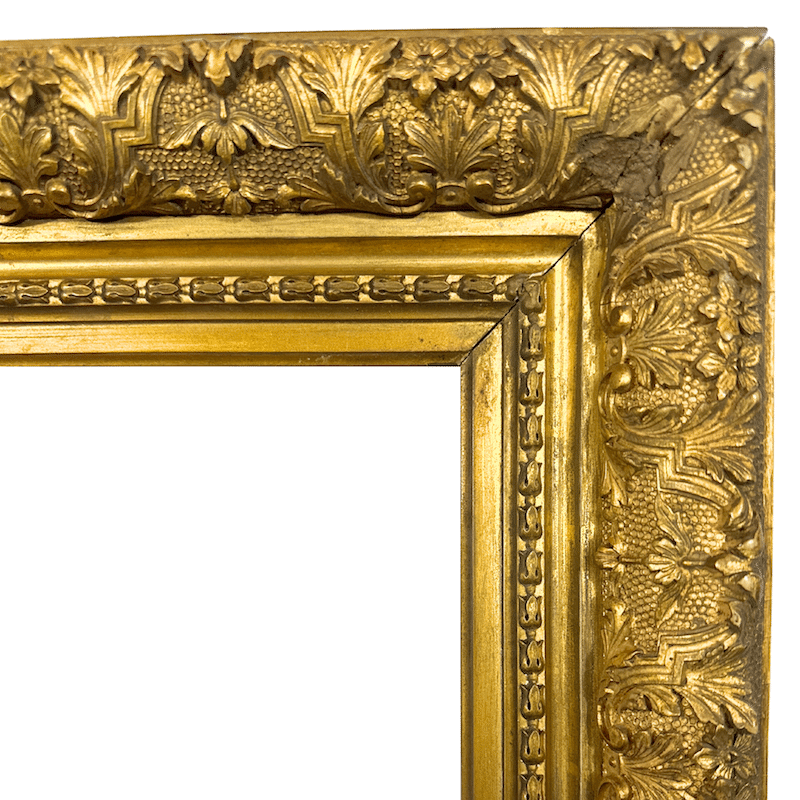 1860's Antique American Gilt Wood Barbizon Frame - Upper Right Corner Detail Image