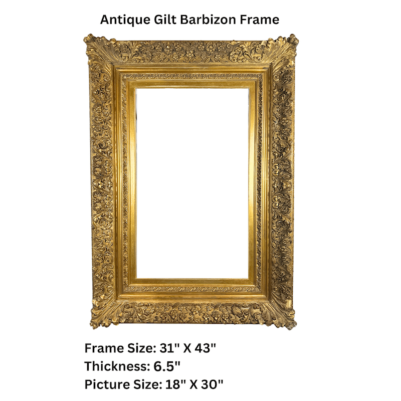 18th Century Antique Frame Antique Gilt Barbizon Frame - Measurements