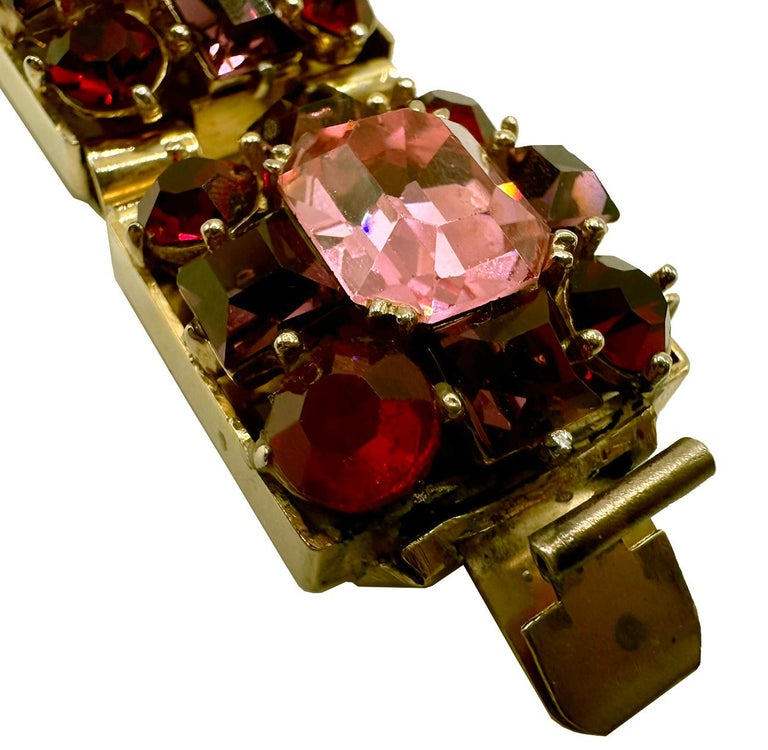 1950's Rare Austrian Crystal Collectible Bracelet, clasp detail