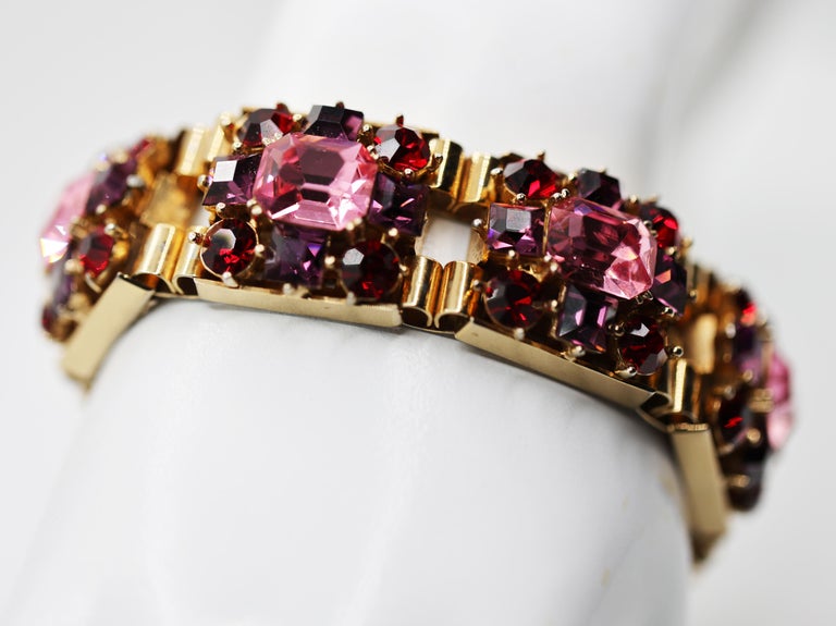 1950's Rare Austrian Crystal Collectible Bracelet, glamour shot