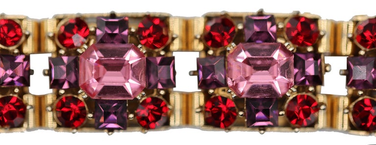 1950's Rare Austrian Crystal Collectible Bracelet, stone detail