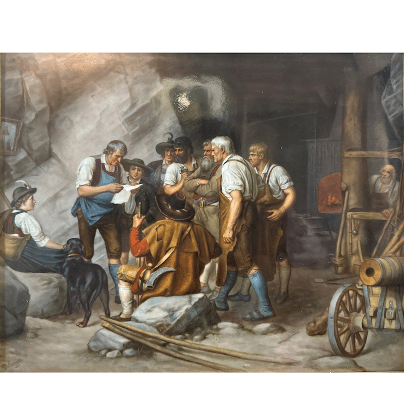 "Vor Den Aufstand 1809 in Tirol" KPM Painted Porcelain Plaque (Height: 10.75" x Width: 12") image 2