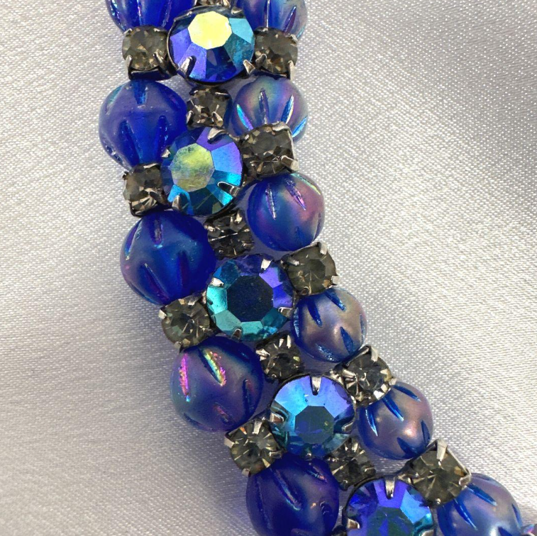 Blue Borealis Glass Necklace and Earring Set