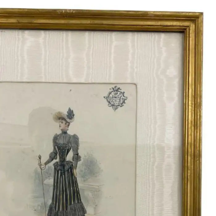 Gaillard, Lecomte, and Cie - Parisian Fashion Trade Hand Painted Catalogue Print Circa 1900