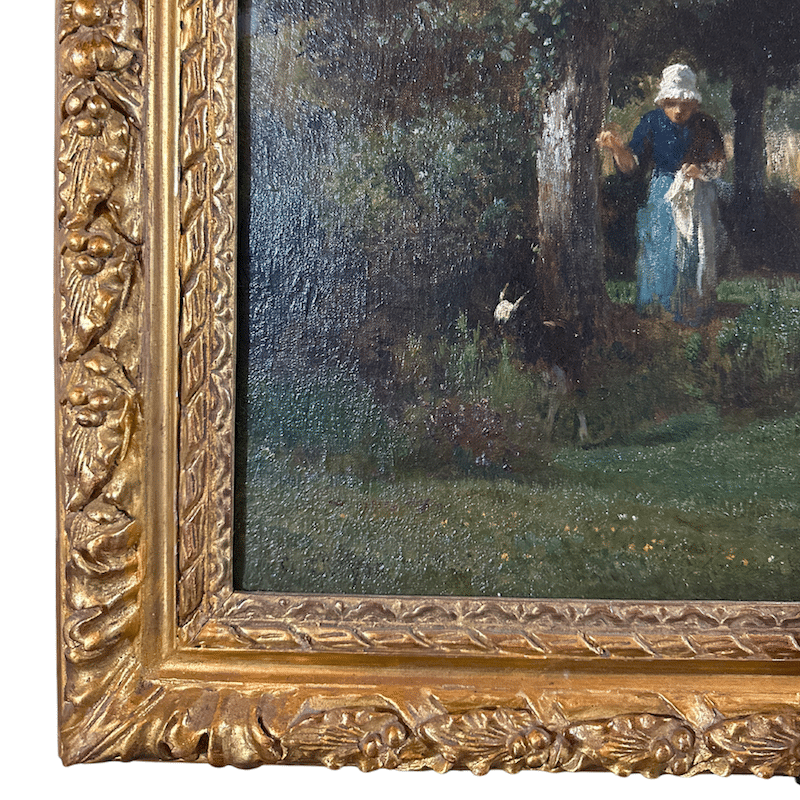"Shepherdess With Farm Animals" Oil On Canvas By Constant Troyon (1810-1865) image 5