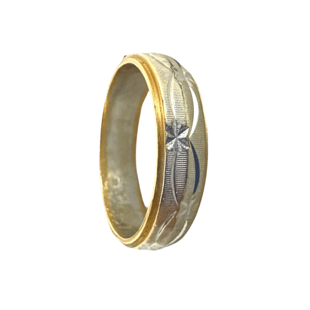Size: 8 14K White Gold With Yellow GoLd Accent Antique Ring For Men image 0