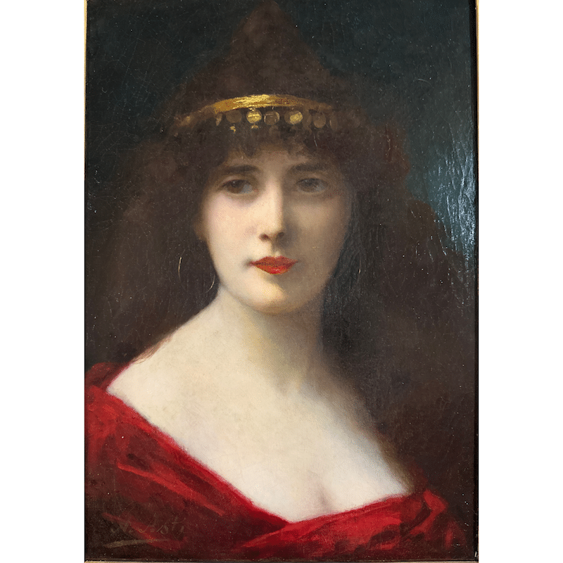 “Gypsy Portrait” Angelo Asti, oil on canvas, 20x13.5" Signed image 2