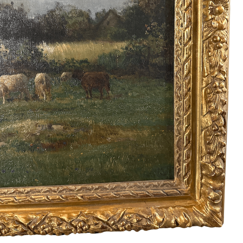 "Shepherdess With Farm Animals" Oil On Canvas By Constant Troyon (1810-1865) image 6