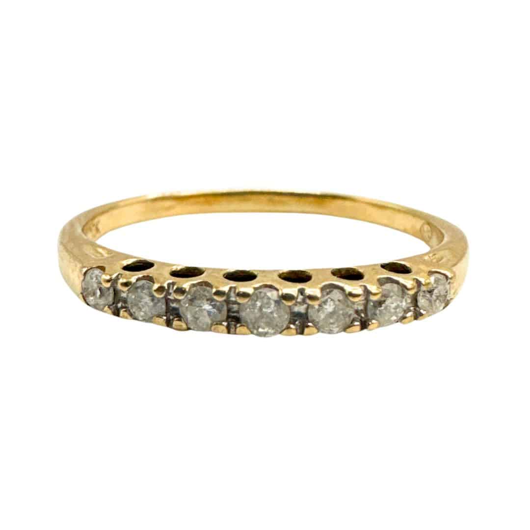 Elegant 10K Yellow Gold Antique Ring with Real Diamond - Size 9.25 image 0