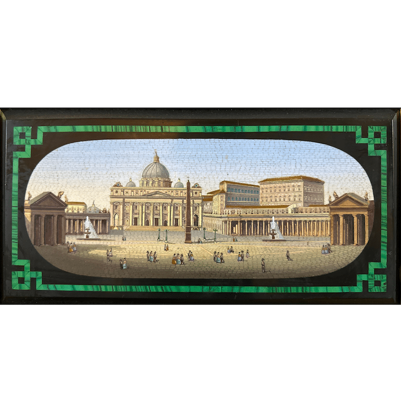 A Glimpse of the Eternal City: Italian Antique Micro Mosaic - Composition Detail