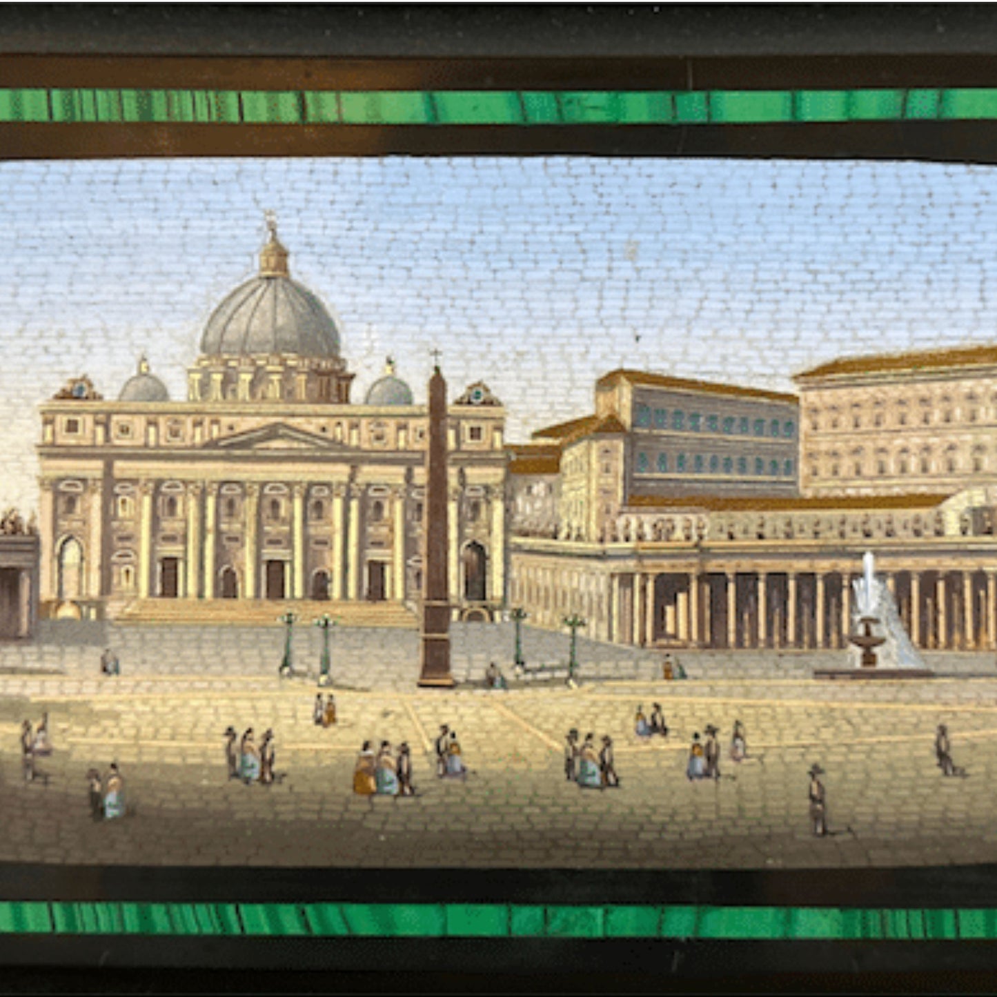 A Glimpse of the Eternal City: Italian Antique Micro Mosaic Plaque - Subject Detail