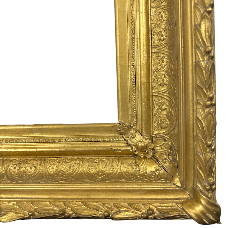 American 1870's Hudson River Antique Gilt Frame Antique Painting Frame - Lower Right Corner Detail Image