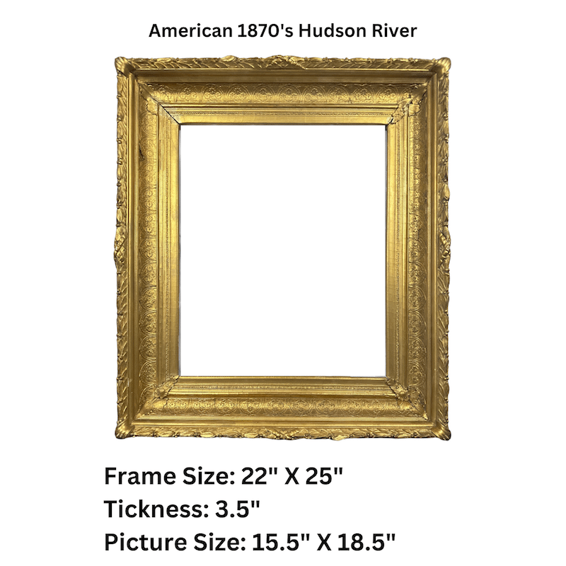 American 1870's Hudson River Antique Gilt Frame Antique Painting Frame - Measurements