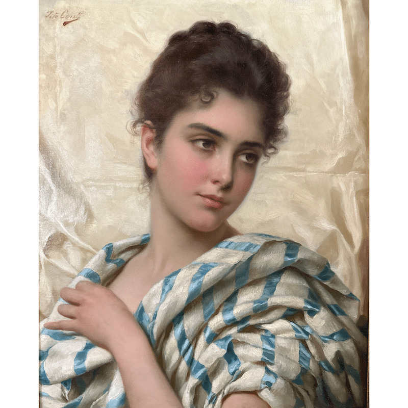 "An Italian Beauty" by Tito Conti - Composition Detail