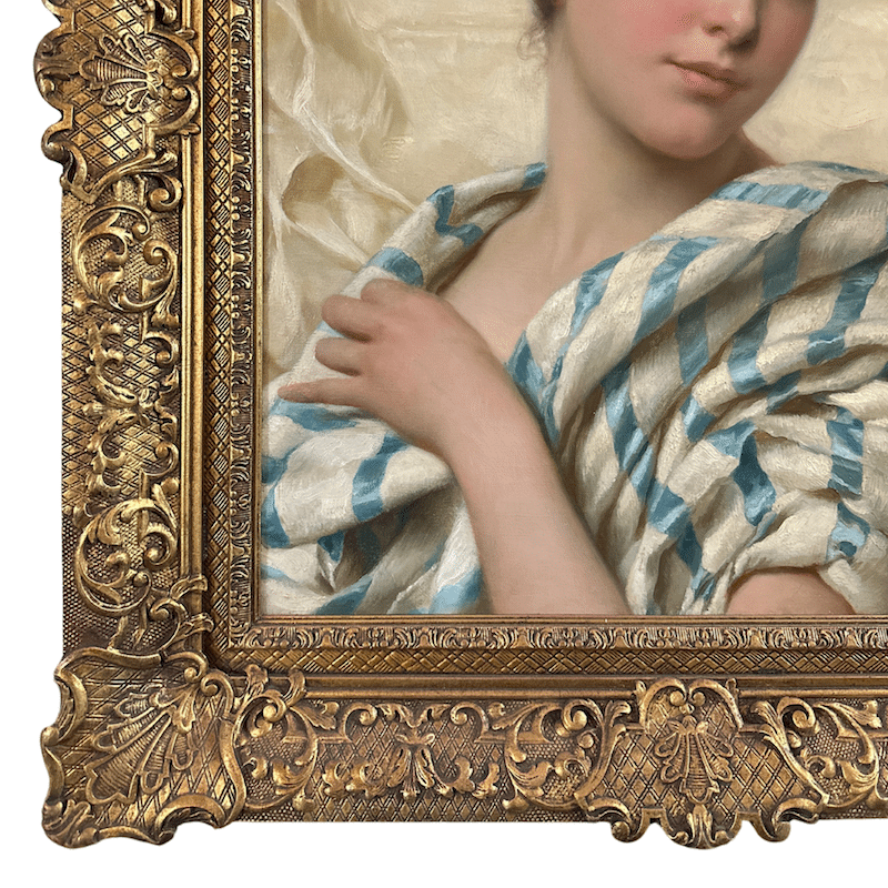 "An Italian Beauty" by Tito Conti - Frame Detail - Lower Left