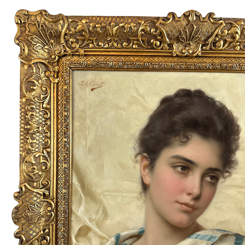 "An Italian Beauty" by Tito Conti - Frame Detail - Upper Left