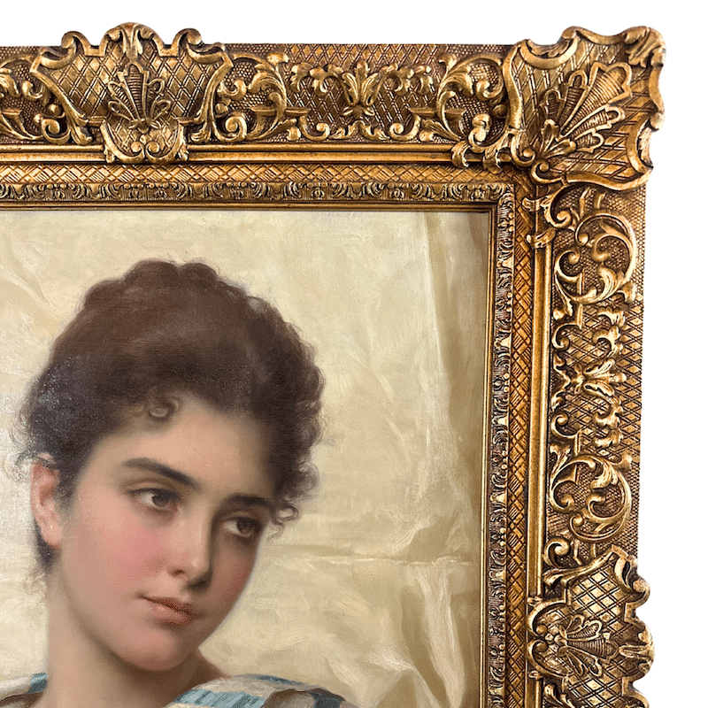 "An Italian Beauty" by Tito Conti - Frame Detail - Upper Right