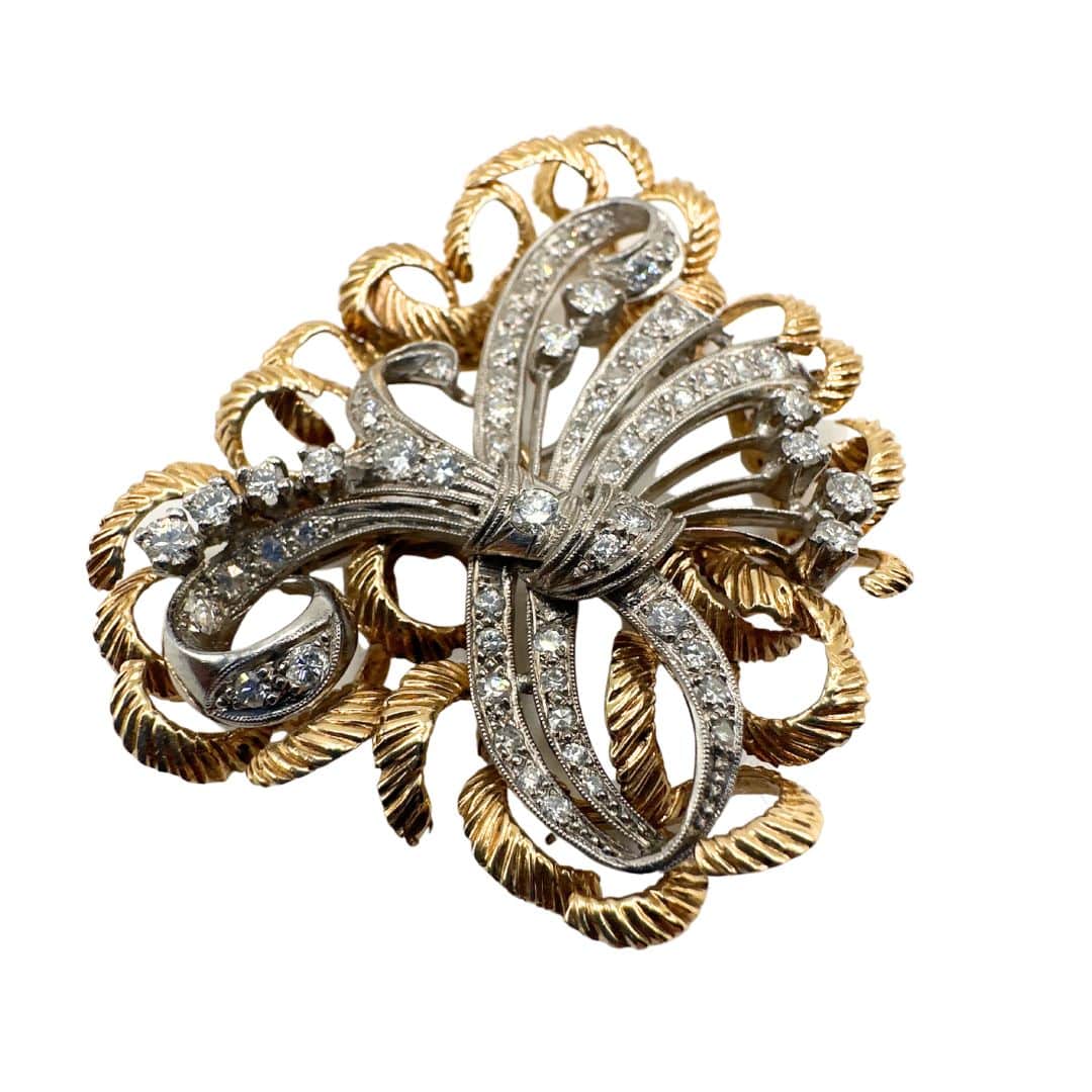 Antique Gold and Diamond Brooch -Alternate Image