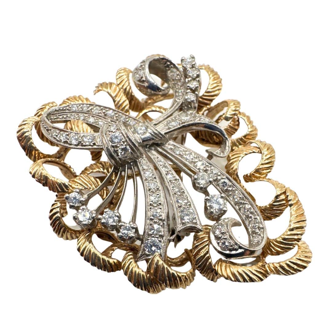 Antique Gold and Diamond Brooch - Connected