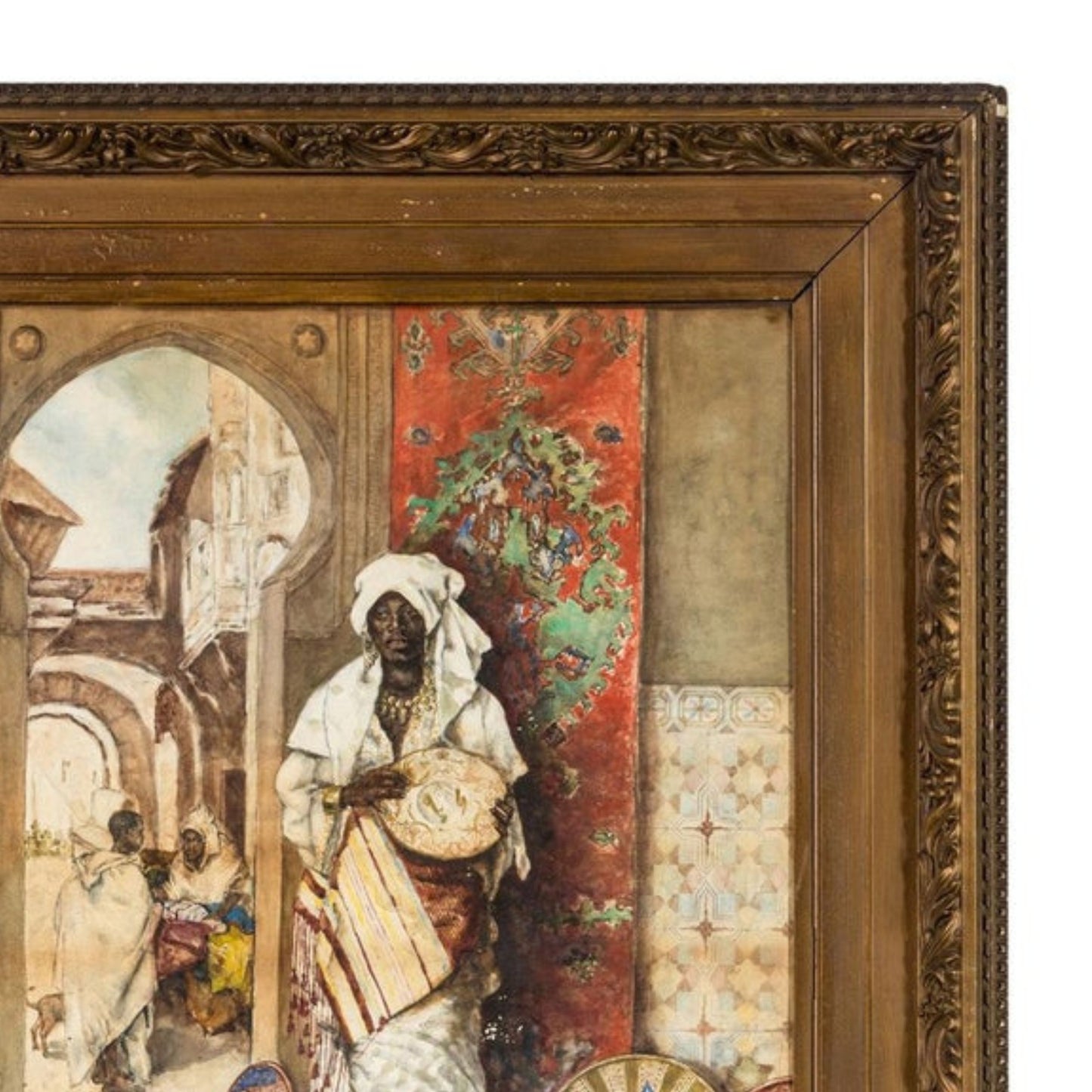 "Arabian Charger Seller" by Antonio Rivas - Frame Detail Upper Right