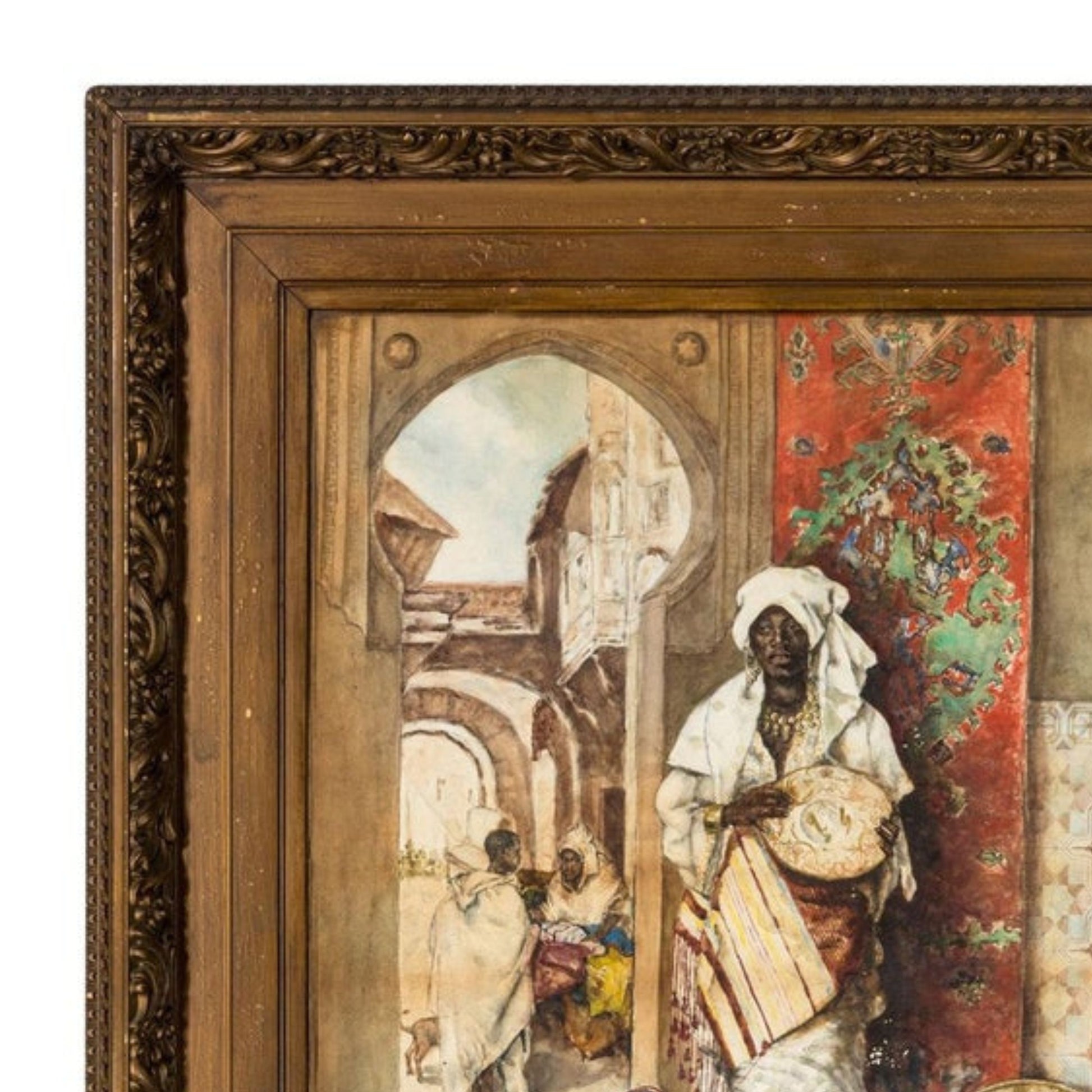 "Arabian Charger Seller" by Antonio Rivas - Frame Detail Upper Left