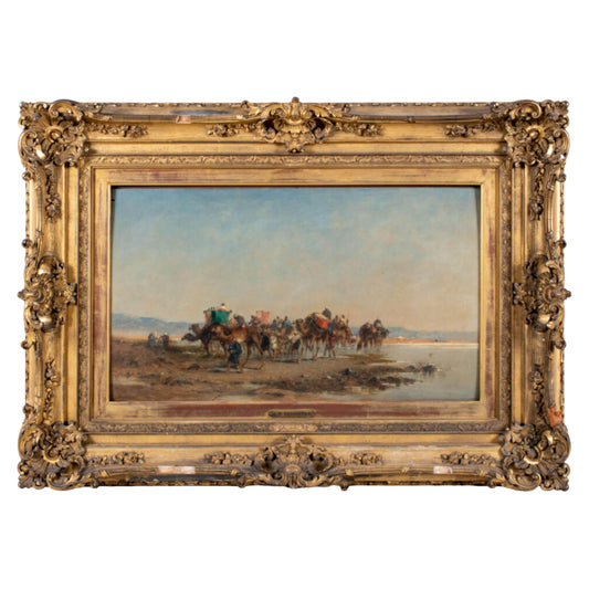 'Caravanne' by Narcisse Berchère - with antique frame
