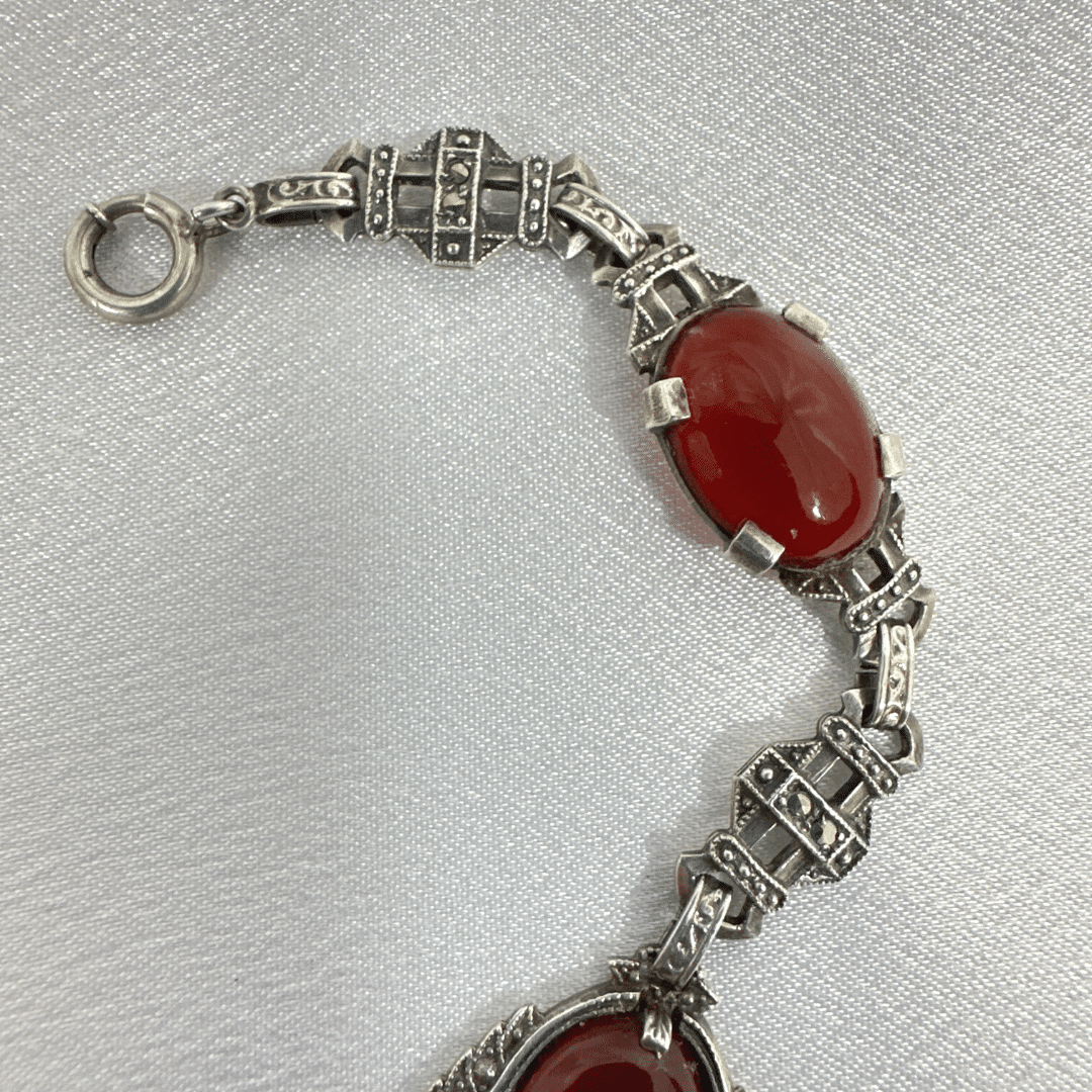 Carnelian Agate Vintage Bracelet - Clasp