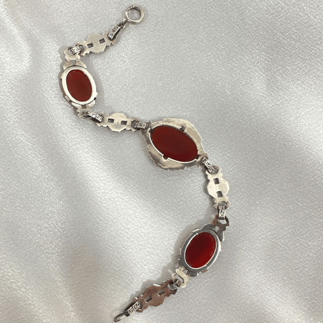 Carnelian Agate Vintage Bracelet - Rear
