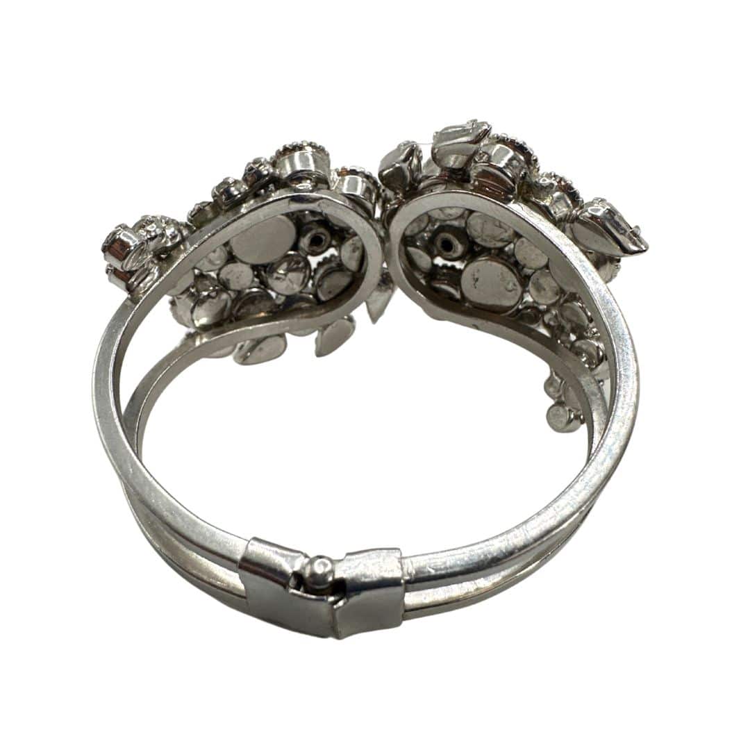 Classic Vintage Clear Rhinestone Bracelet with Multi-Shape Design - Rear View