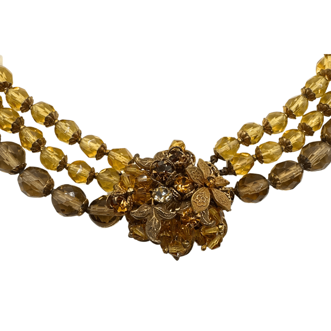 Demario Champagne Lucite Necklace - center stone detail
