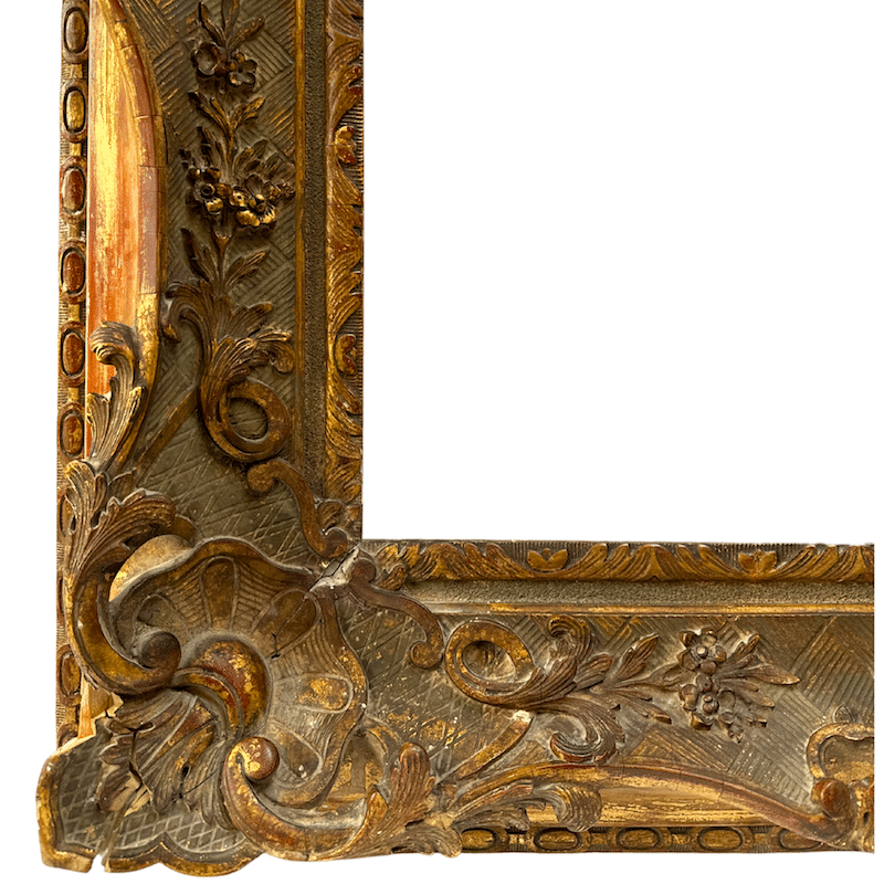 French 19th century Carved Large Antique Frame - Lower Left Detail