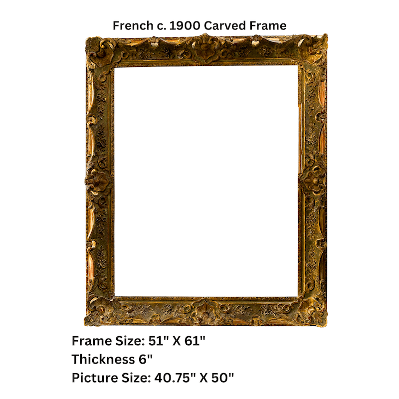 French 19th century Carved Large Antique Frame - Measurements Detail