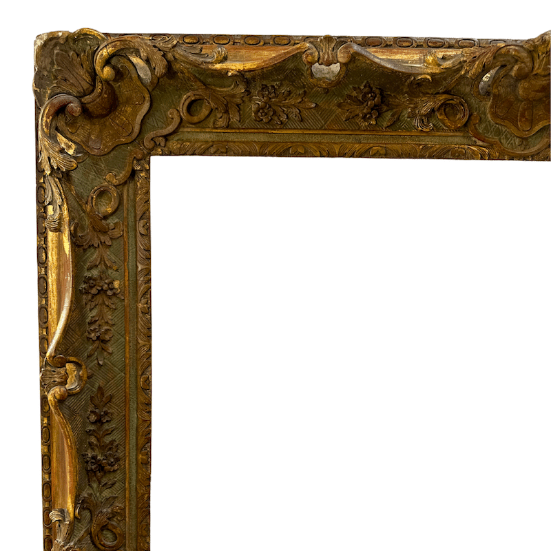 French 19th century Carved Large Antique Frame - Upper Left Detail