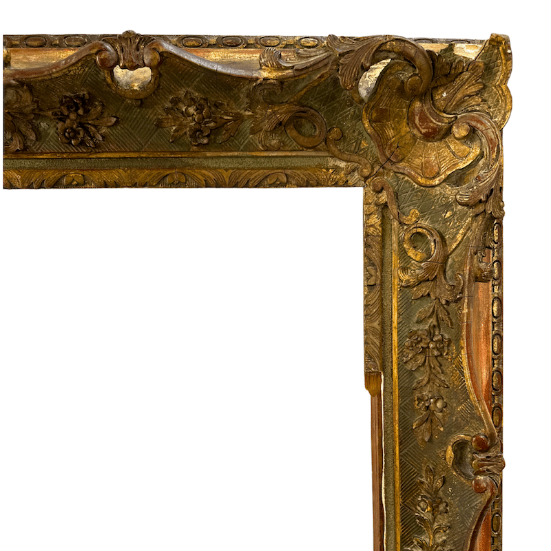 French 19th century Carved Large Antique Frame - Upper Right Detail