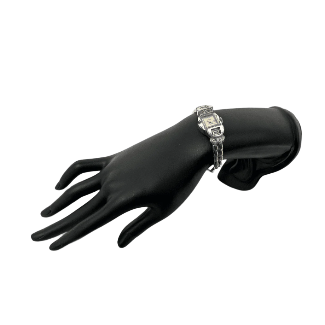 Gotham Stretch Band Watch with 17 Rhinestones on Mannequin