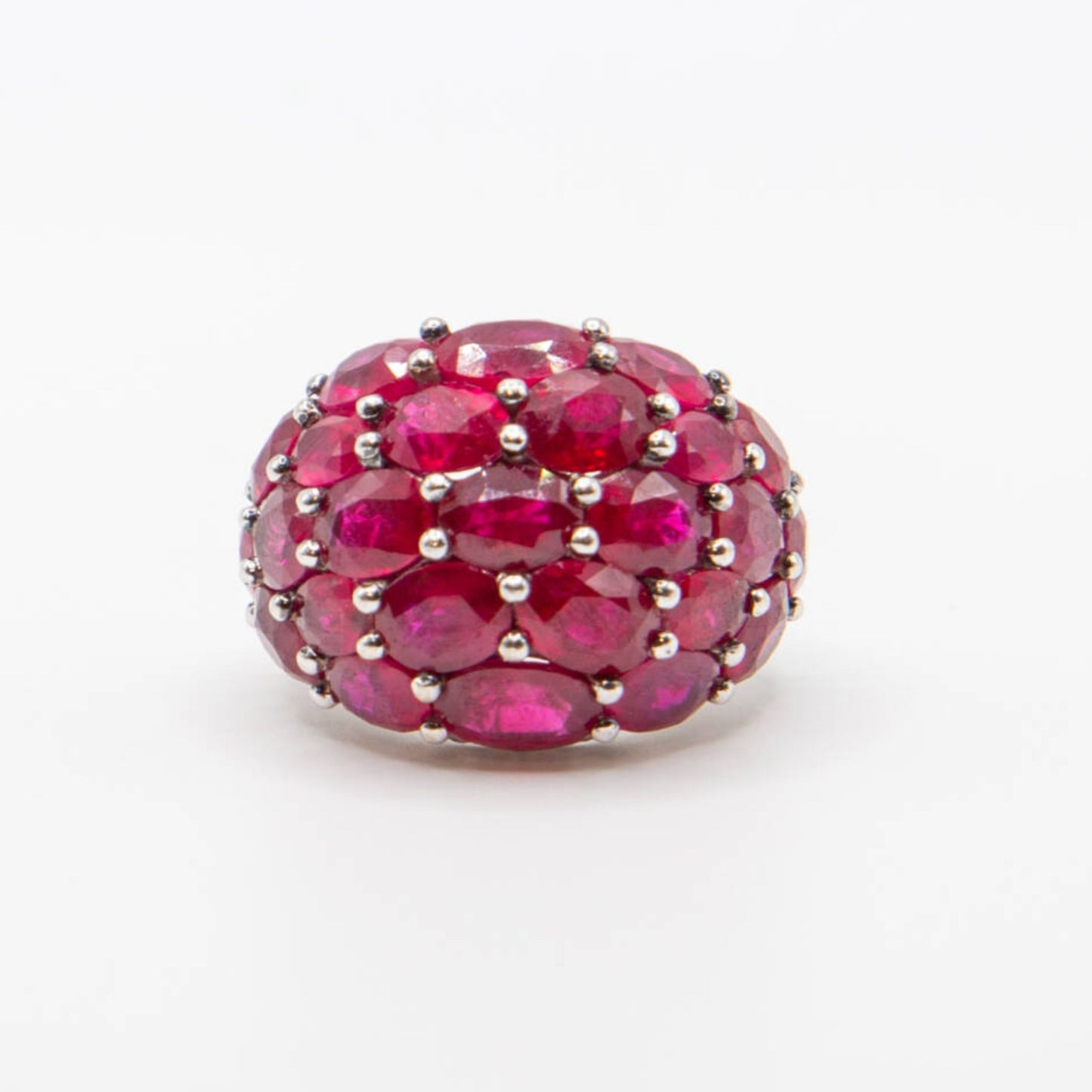 Graff Ruby, Diamond, and Platinum Ring - Front View