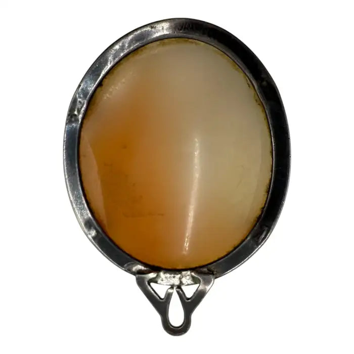 Delicate Victorian Shell Cameo Pendant Brooch with Floral Detail 10k, circa 1890