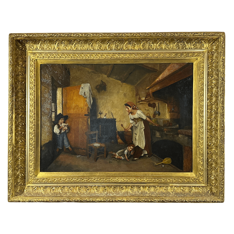 "La Maschera" By  Gaetano Chierici - Original Painting with frame