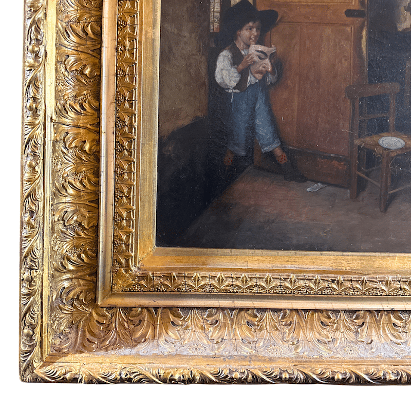 "La Maschera" By  Gaetano Chierici - frame detail - lower left