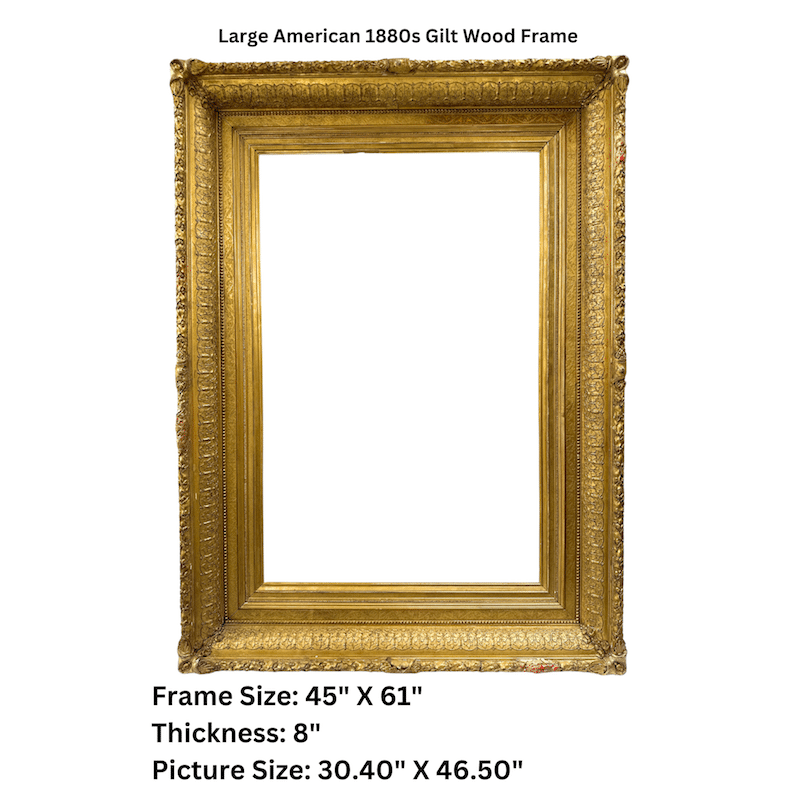 Large American 1880s Gilt Wood Antique Frame - Measurements