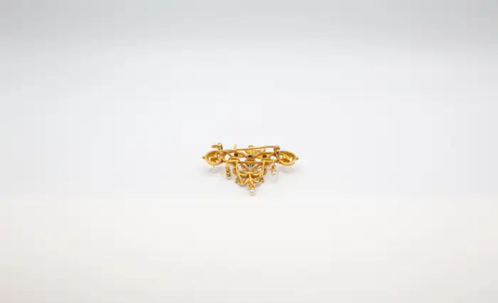 Antique 18k Yellow Gold Art Nouveau Brooch Circa 1900