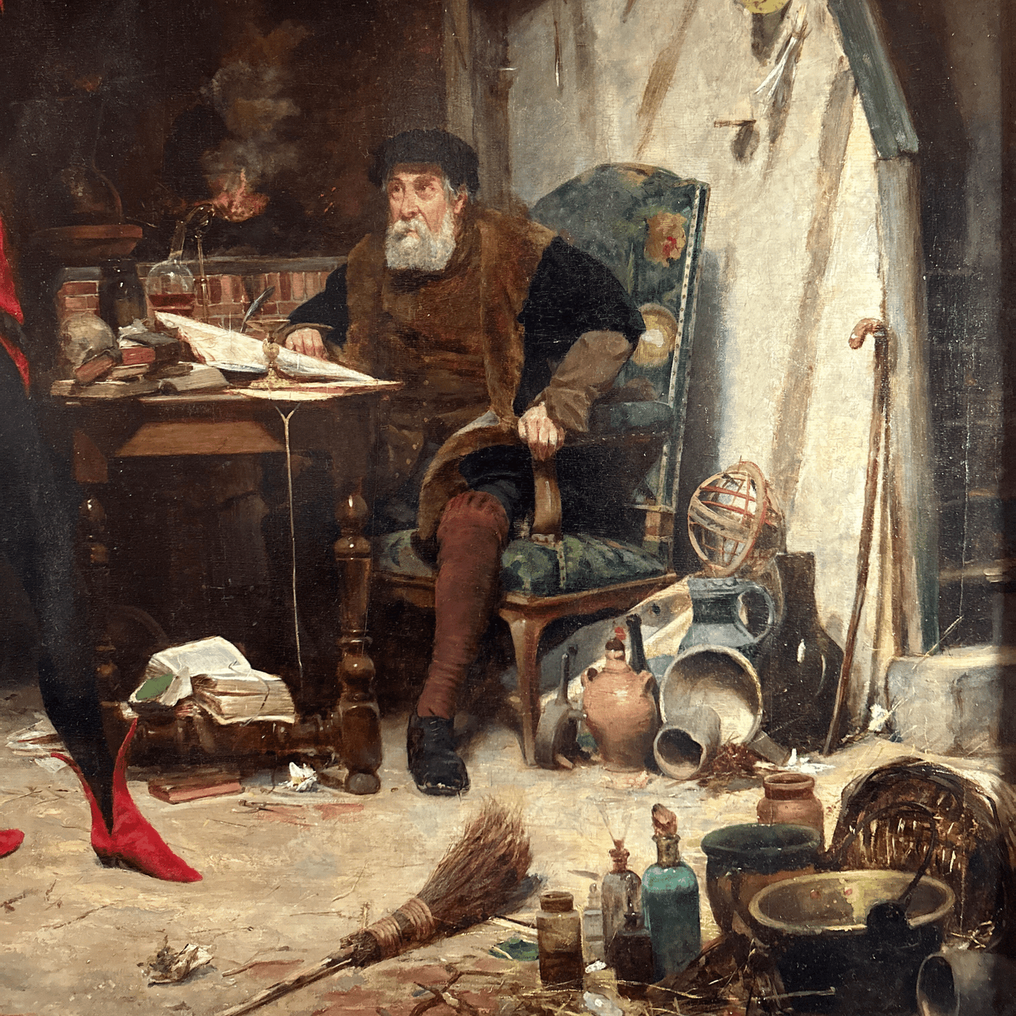 "Mephistopheles and the Faust" by Alfred Jacomin - Faust Detail