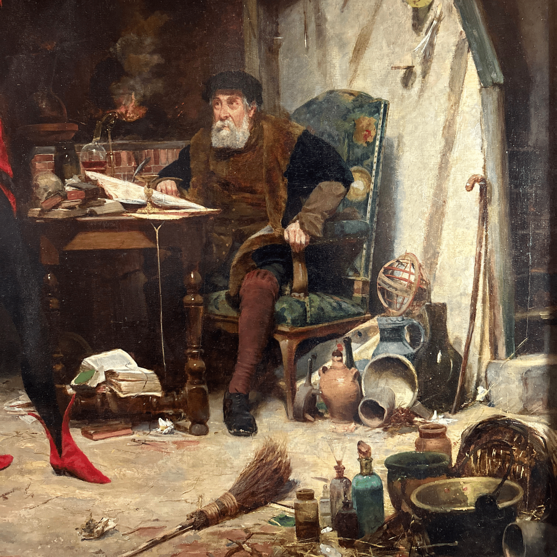 "Mephistopheles and the Faust" by Alfred Jacomin - Faust Detail