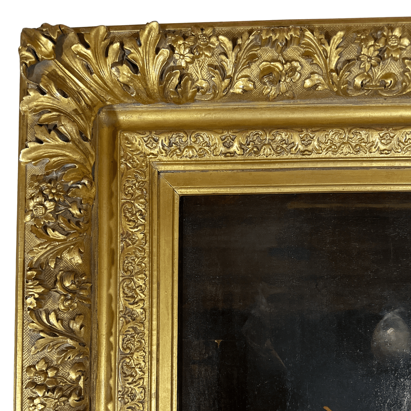 "Mephistopheles and the Faust" by Alfred Jacomin - Frame Detail, Upper Left