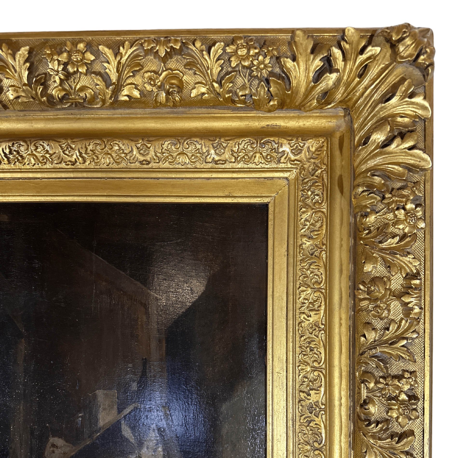 "Mephistopheles and the Faust" by Alfred Jacomin - Frame Detail - Upper RIght