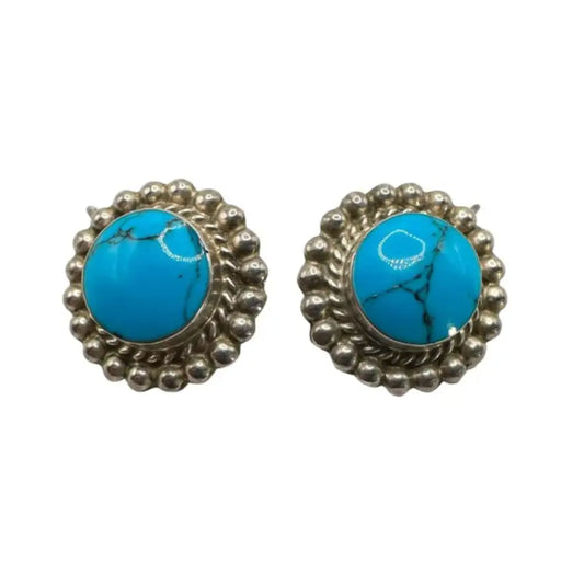 Mexican 925 Sterling Silver and Turquoise Earrings