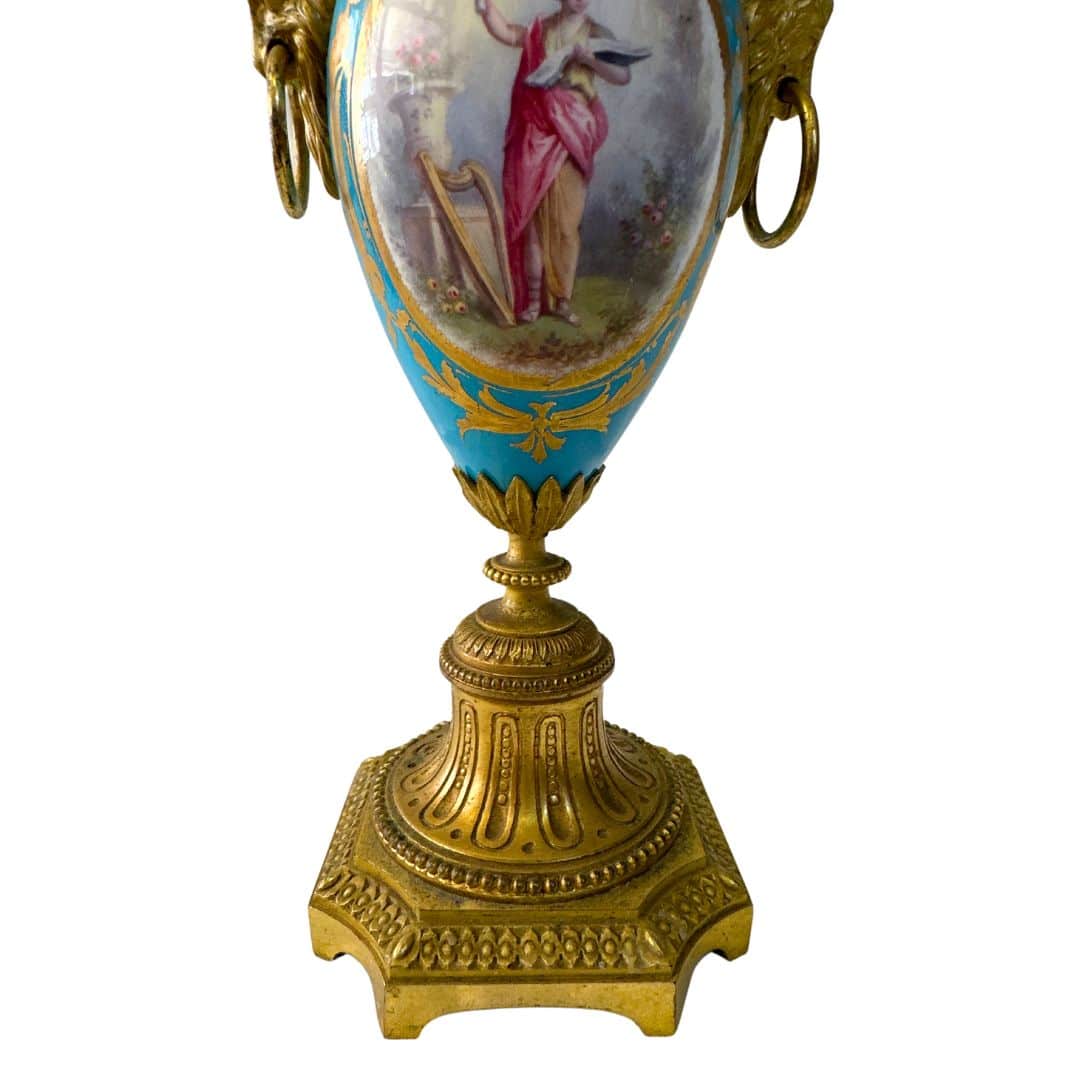 Pair of 19th-Century French Sevres Style Candelabra, view of base