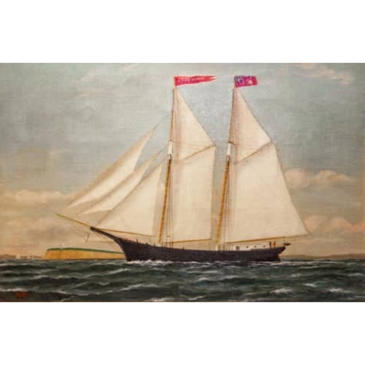 "Portrait of Schooner G. F. Hathaway" by William Pierce Stubbs - Composition Detail