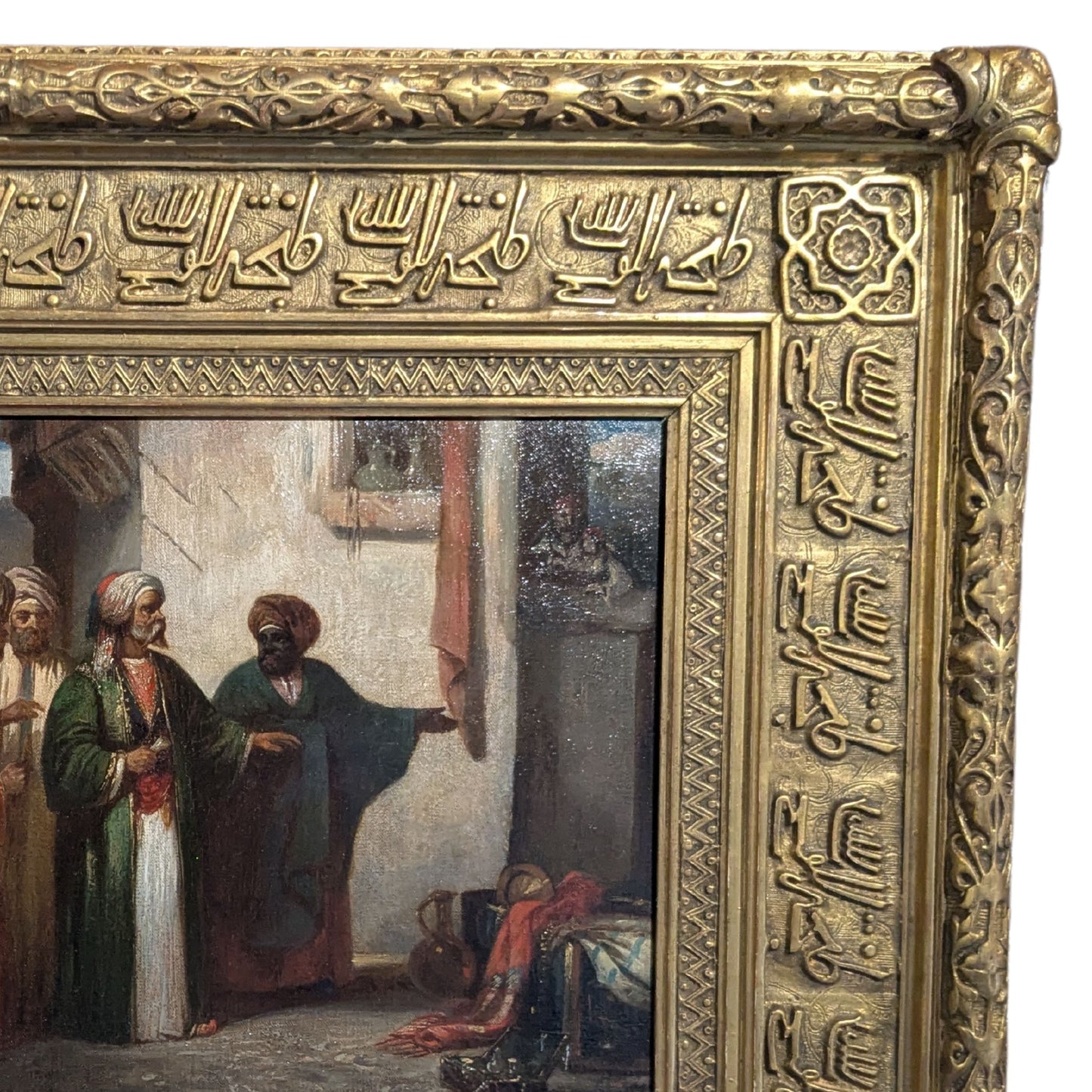 "Scene de Souk" by Alexandre Gabriel Decamps - Frame Detail, Top Right